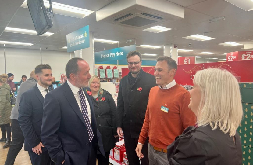 Eddie and the Bloxwich West Councillors talking to the staff