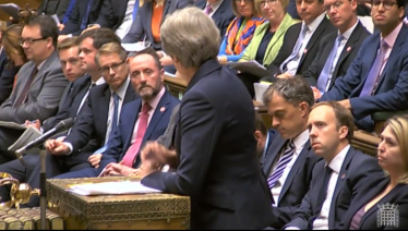 Eddie asking Theresa May at PMQ's to support his campaign for a new A&E at Walsall Manor Hospital 